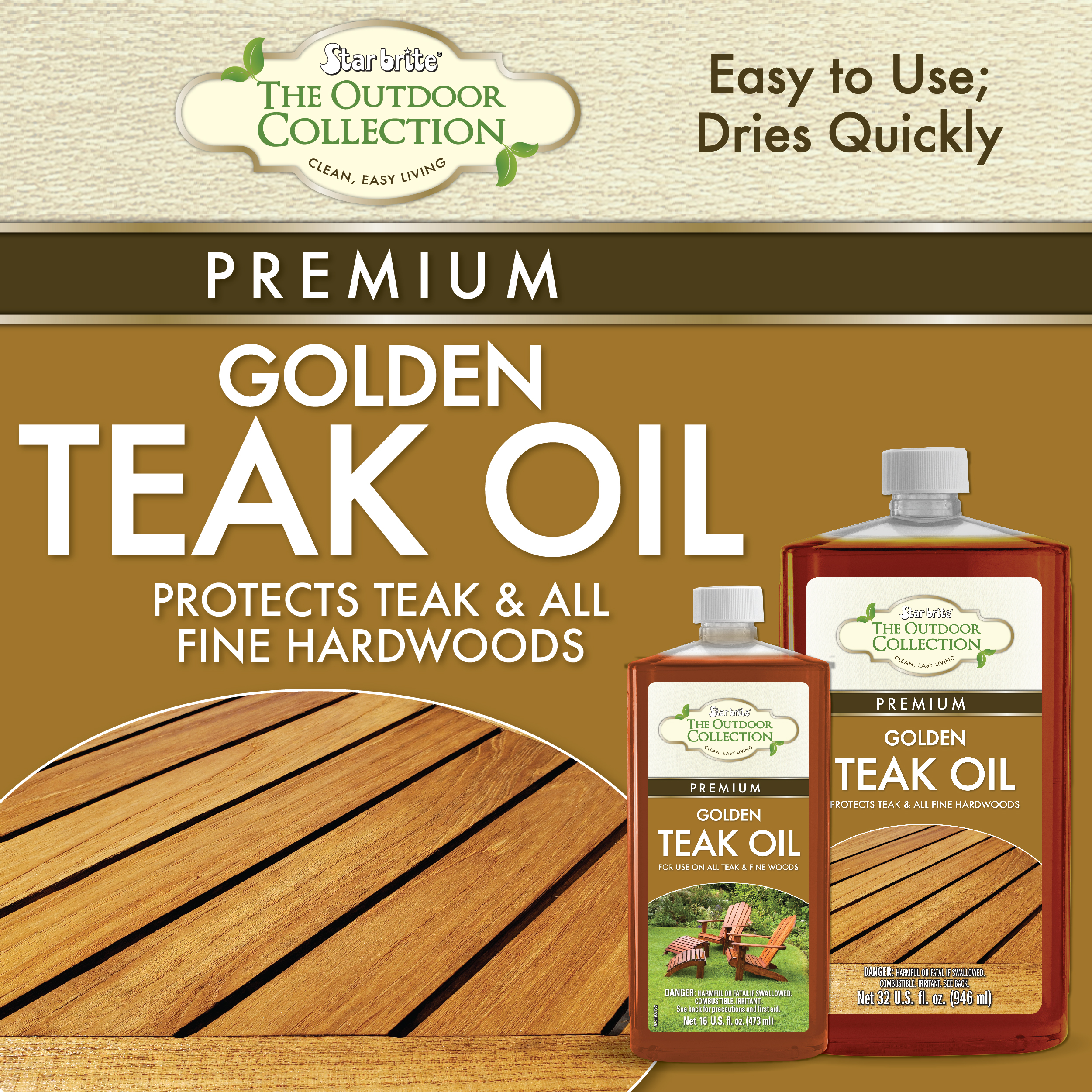 WEST MARINE Premium Golden Teak Oil, Quart